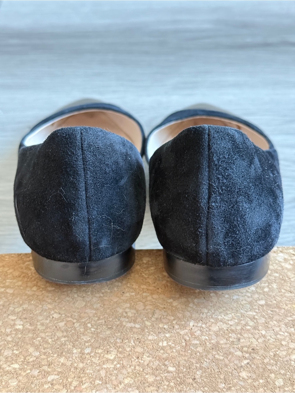 Cole Haan Grand OS d’Orsay Flat — Black Suede & Gold Cap Toe - Picture 4 of 6